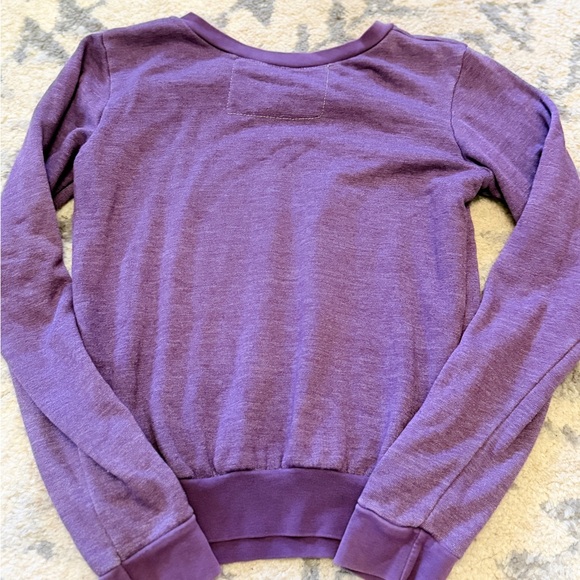 Aviator Nation Purple Sweatshirt with Rainbow Applique - Picture 2 of 5